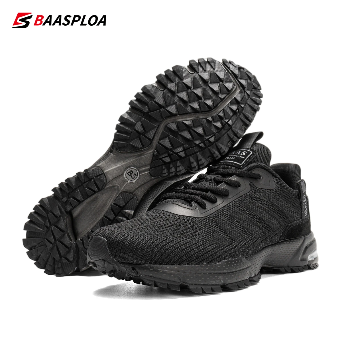 Baasploa New Male Sneakers Shoes Breathable Mesh Men Running Shoes Outdoor Grass  Walking Gym Shoes For Men Plus size 41-50