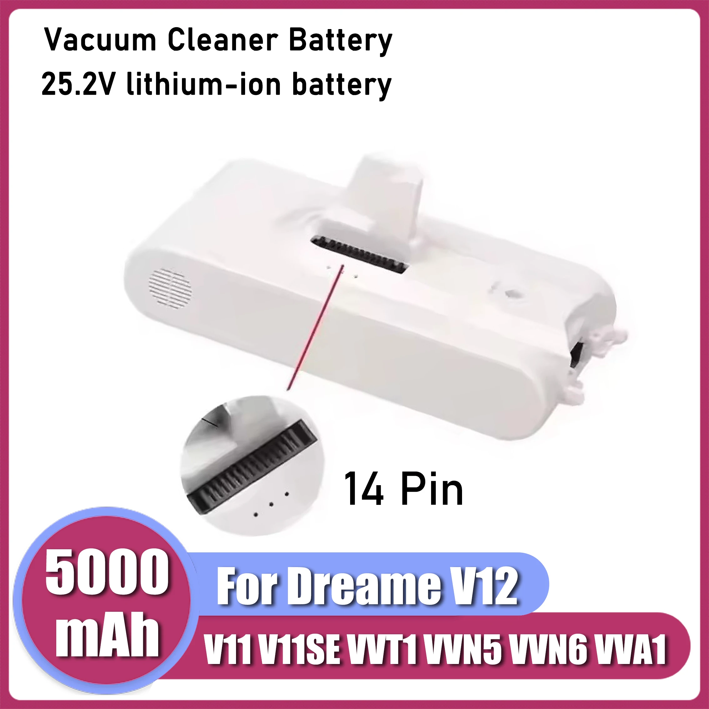 For Dreame V11 V11SE V12 V12 Pro vacuum cleaner accessories battery replacement, longer battery life and higher efficiency