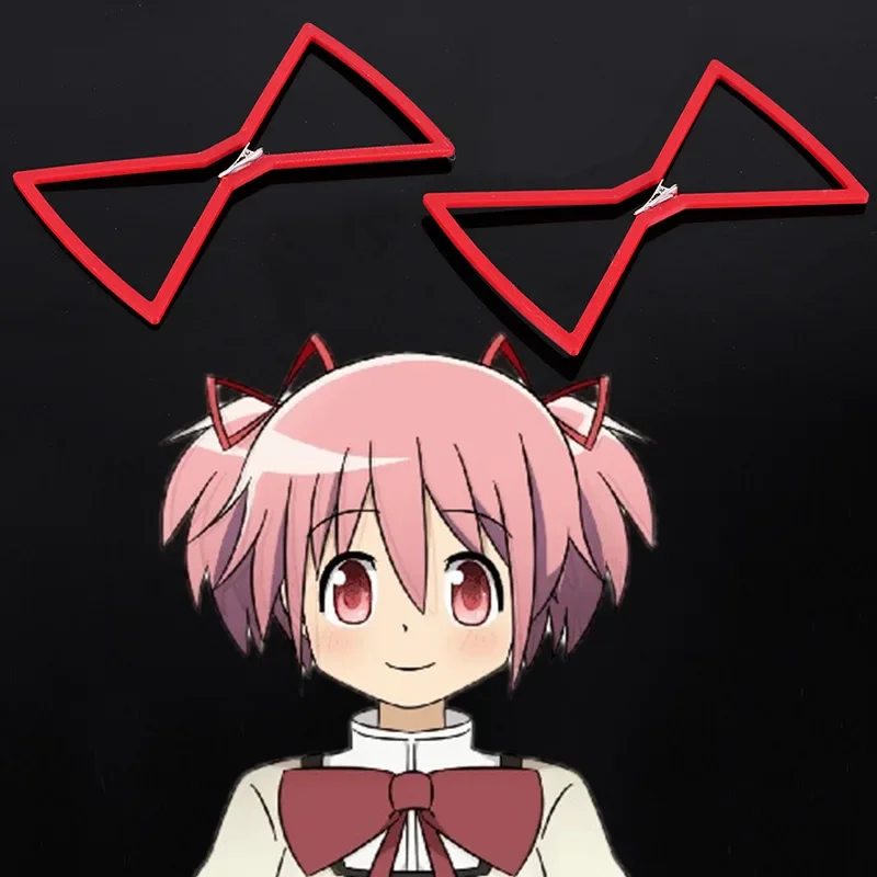 Diadema roja, accesorio de Cosplay para Mahou Shoujo Madoka Magica, personaje de Anime Kyubey Magic Girl, tocado, pinza para el pelo