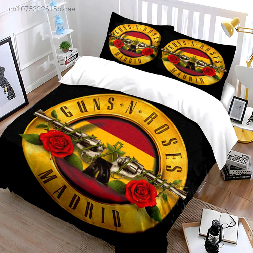 Rock Band Logo Decor Set Multiple Sizes kid's And adults' Bedroom Exquisite 3PC Bedding set, Gift