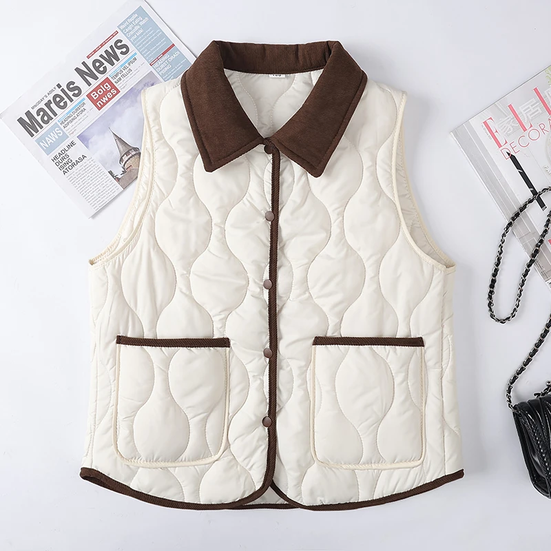 Dames ort losvallend donsvest 2025, herfst winter, faionable kraag, verdikte bovenkleding Jaet Tagkita merk