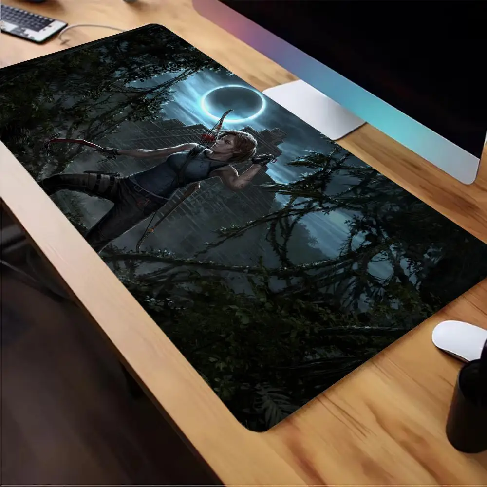 HD Printed T-Tomb R-Raider Mouse Pad Computer Gamer Non-slip Mouse Pad Large XXL Keyboard Computer Desk Pad