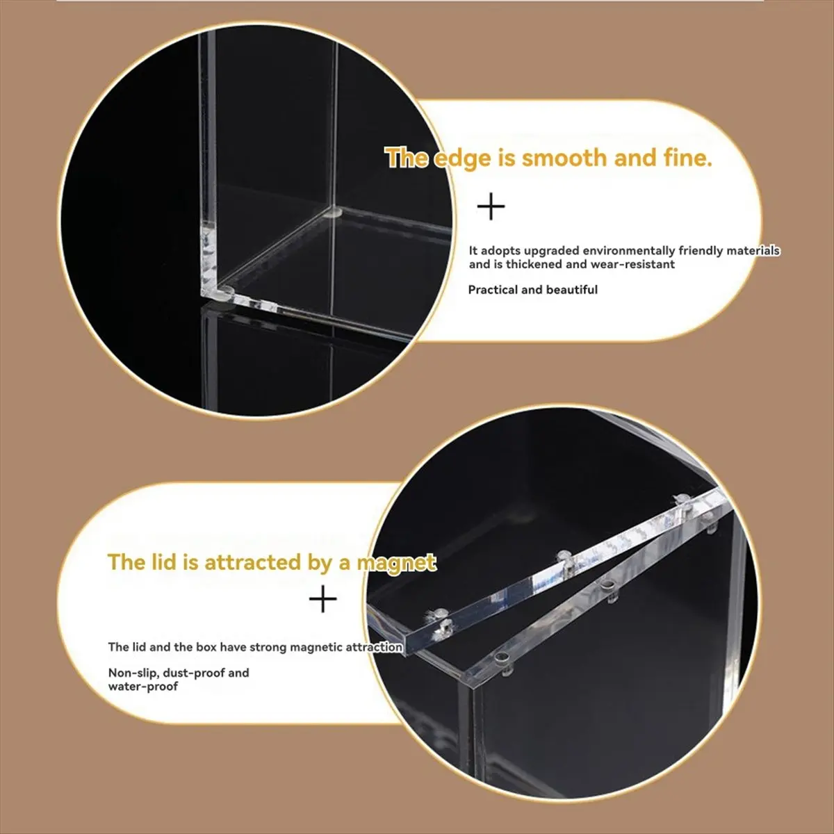 N14R Top Acrylic Case Protector Clear Acrylic Storage with Lid Magnetic Closure Top Loading for Collectibles and Figure Card
