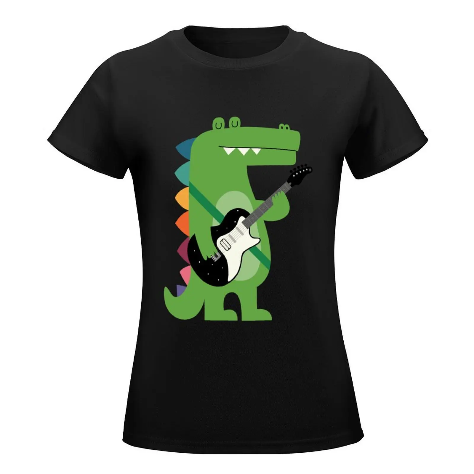 Croco Rock T-Shirt blacks aesthetic clothes summer top sublime plus size t shirts for Women loose fit