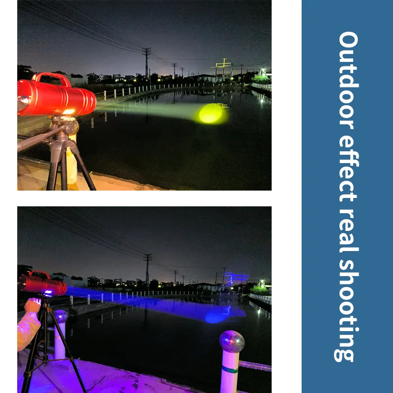 500W High-Power Strong Light Aluminum Alloy External 12V Battery LED Searchlight