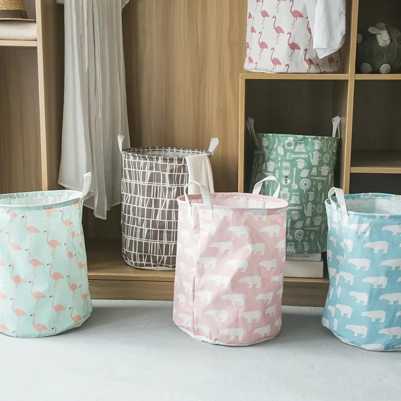 Nordic Style Simple Dirty Clothes Basket Fabric Storage Basket Home Laundry Basket Bathroom Dirty Clothes Hamper Other Material