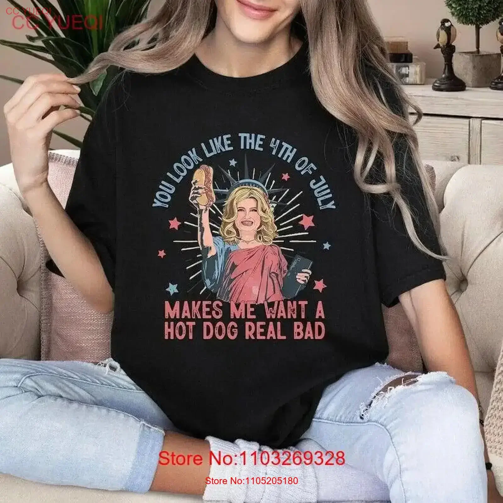 You Look Like The 4th Of July T Shirt Funny Hot Dog Lover vintage Washed graphic Stretched homme Slightly Breathable fashion