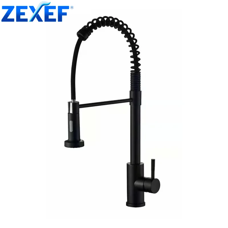 

ZEXEF Brushed Nickel Kitchen Faucet Deck Mounted Mixer Tap 360 Degree Rotation Stream Sprayer Nozzle Kitchen Sink Hot Cold Taps