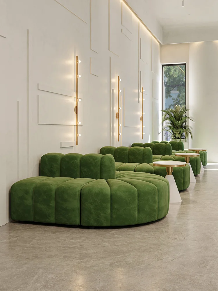 

Internet celebrity dessert milk tea shop clothing store special-shaped double-sided sofa beauty salon medical beauty reception