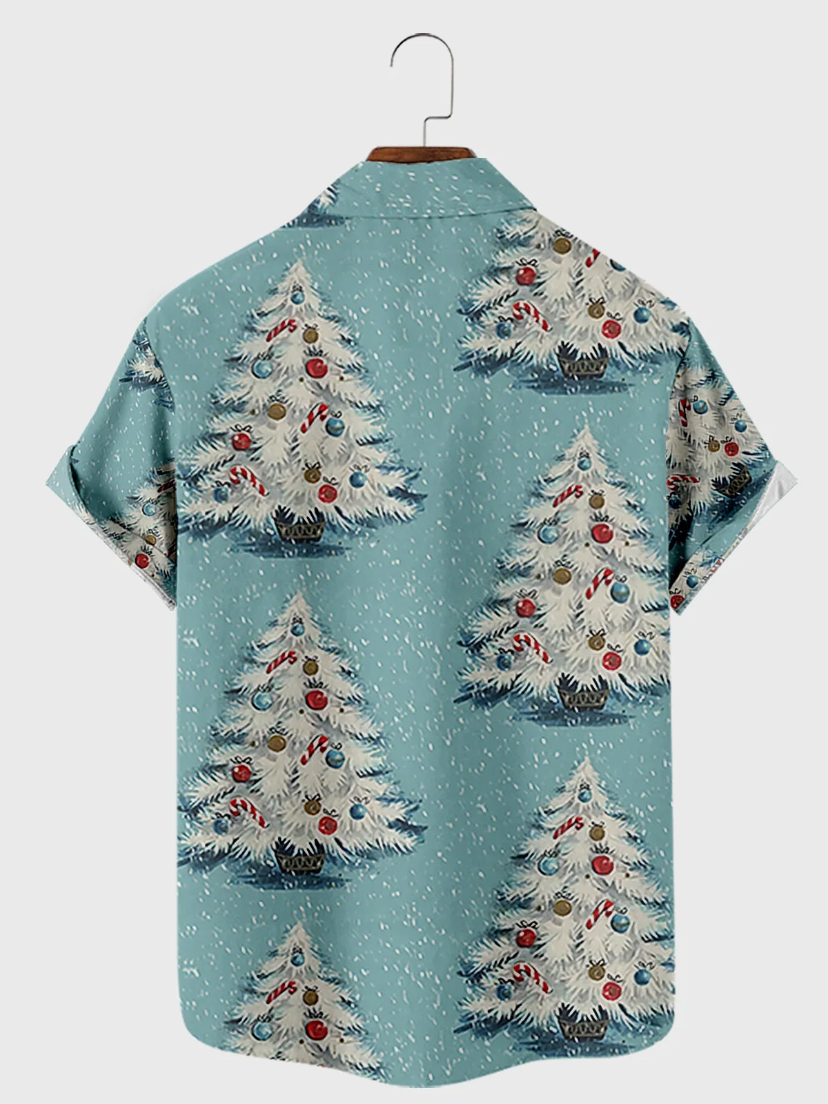 2021 Hot Sale 2 Christmas Pattern Digital Printing Loose Button Short Sleeve Men's Top