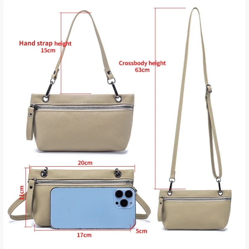 Small Crossbody Purses and Handbags Cell Phone Pouch Wallet Cowhide Underarm Bag Shoulder Bags for Women