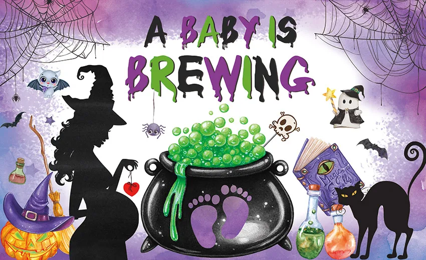 Fondo de dibujos animados de Halloween para Baby Shower, decoración de fiesta, un pequeño Boo está casi debido, fantasma, murciélago, bebé, 1er cumpleaños, foto de fondo