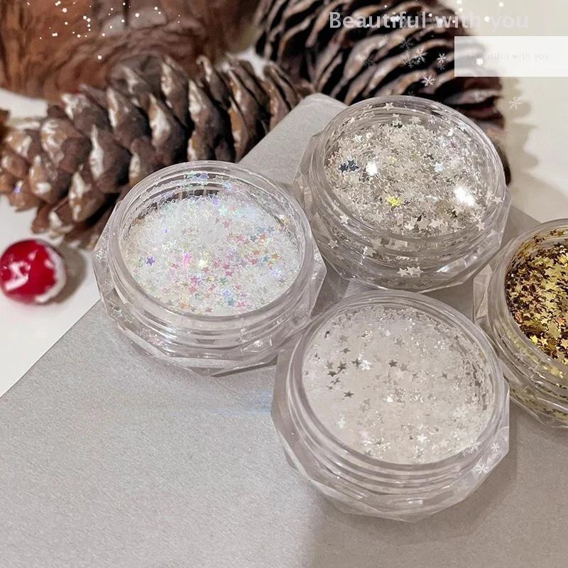 1mm Mini Sparkling Star Nail Glitter Sparkling Pentagram Nail Decoration Nail Salon Design Cute Accessories DIY Nail Art Design