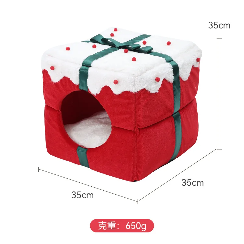 

Red Plaid Christmas Design Trending Products Pet Beds Accessories Eclectic Cat House Dog Bed with Roof