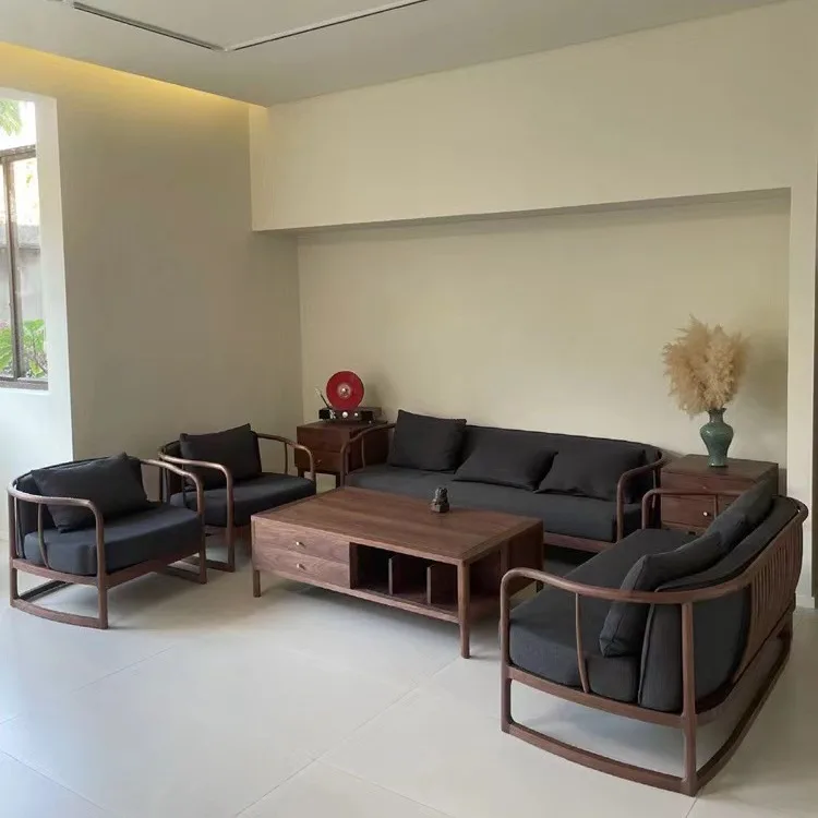 

Customizable New Chinese North American Sofa 123 Combination Living Room Simple Office Furniture