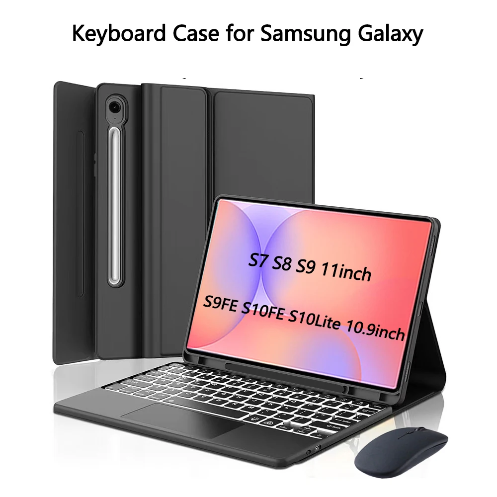 

Case for Samsung Galaxy Tab S10Lite S10FE S9FE 10.9 lnch,Detachable Keyboard for Galaxy Tab S7 S8 S9 11 lnch with Pencil Holder