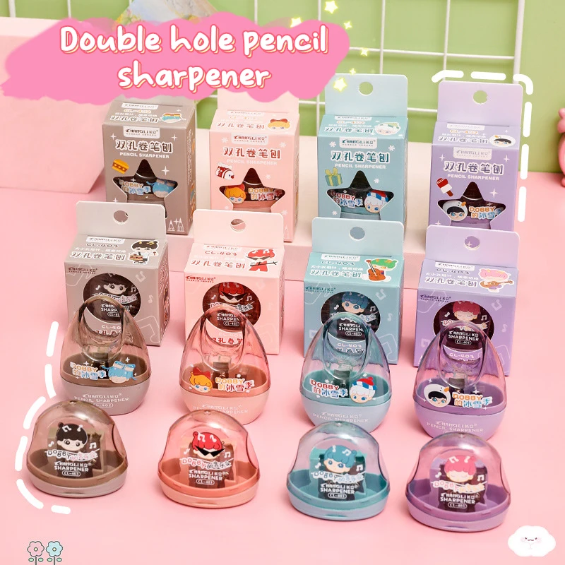 Creative Cartoon Cute Double Holes Pencil Sharpener Multi Purpose Mini Pencils Sharpener School Supplies Student Stationery