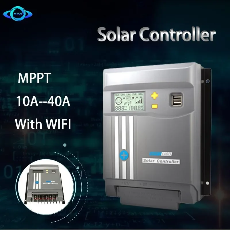 40A Solar Charge Controller Solar Panel Controller 12V/24V Adjustable LCD Display Solar Panel Battery Regulator With USB Port