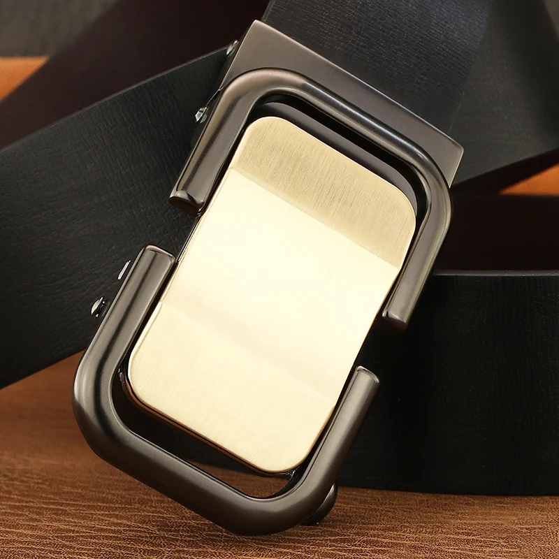 High quality no card slot Automatic Buckle designer belts men luxury famous brand Cowskin leather Nonporous ceinture homme black