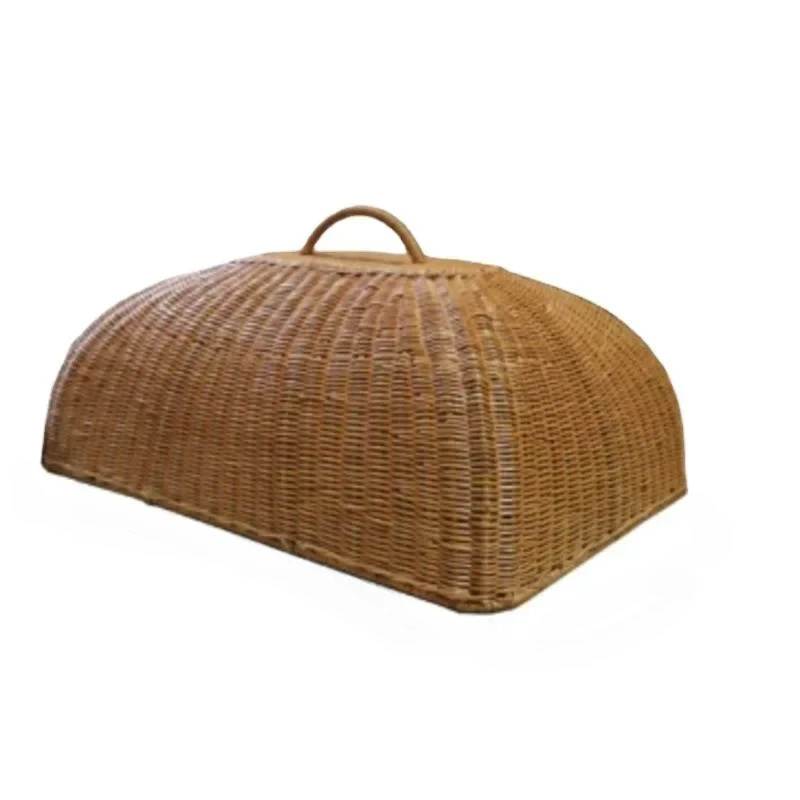 

Best Natural Rattan Cabbage Shield Summer Breathable Food Protector Fly-Resistant Rectangular Table Cover Party Accessory