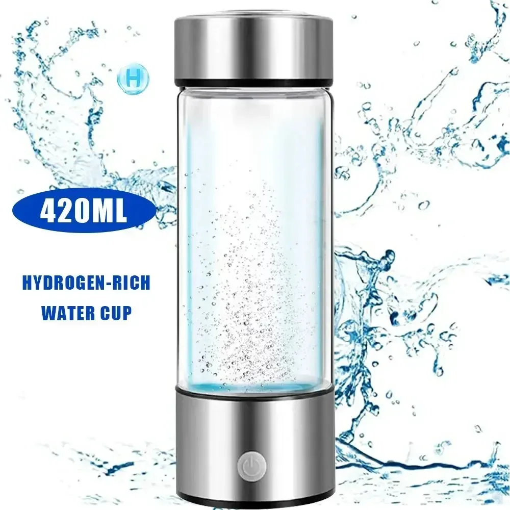 Portable Hydrogen-Rich Water Cup Electric Hydrogen Rich Water Generator Bottle 420ml Titanium Quality Filter Antioxidant Ionizer