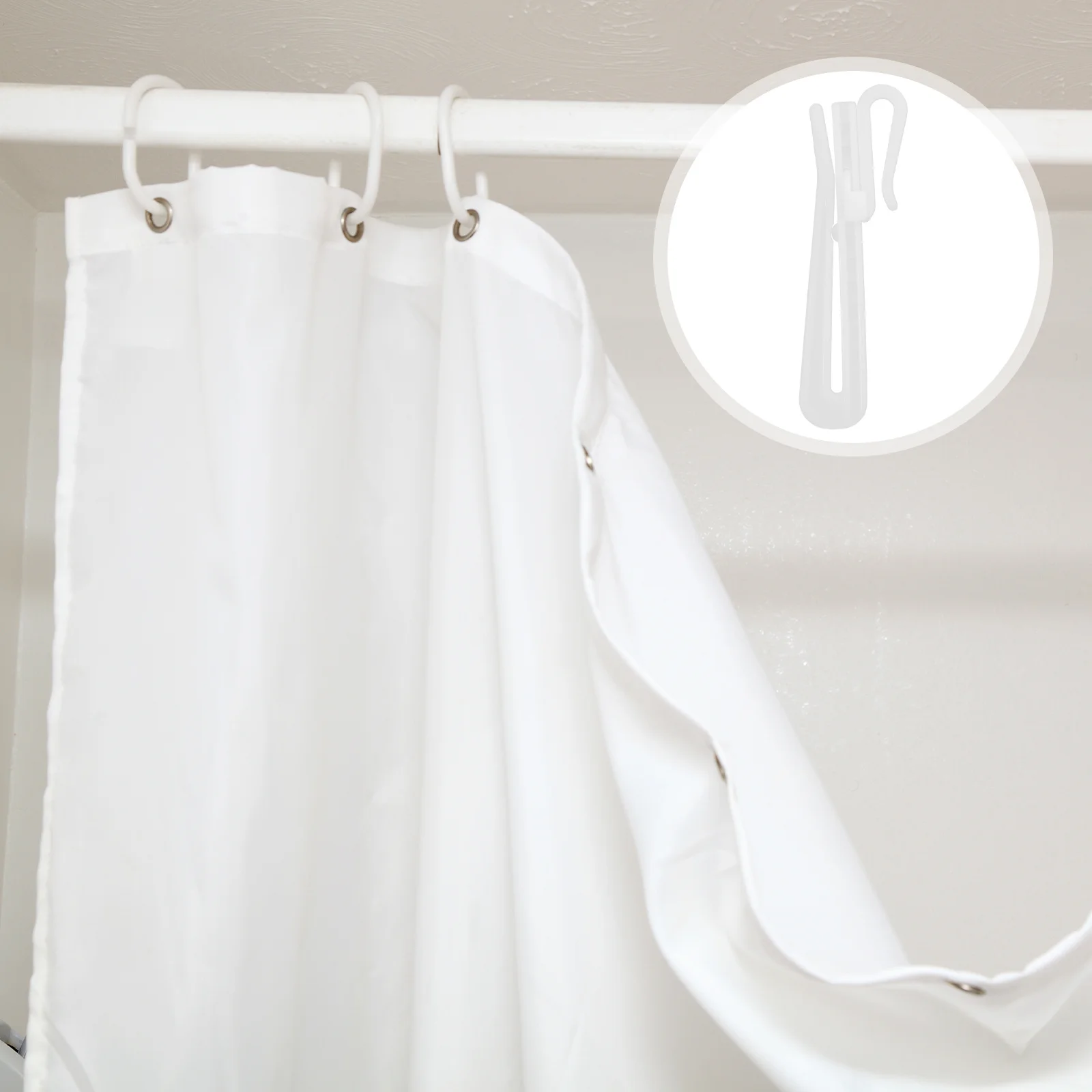 

50Pcs Adjustable Pinch Pleated Curtain Hooks Plastic Clips for Drapery Track Curtains Home Office Pleated Hooks for Curtains