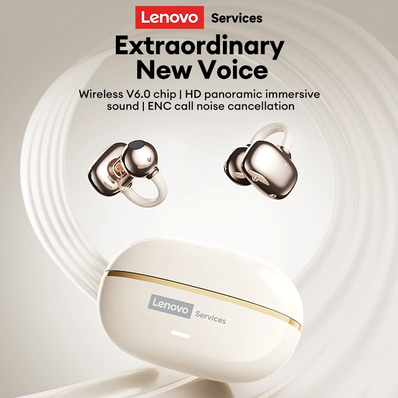 Choice Lenovo RS102 OWS Bluetooth V6.0 Headphones Immersive Surround Sound Wireless Headset HD Voice Noise Reduction Earphones image 2