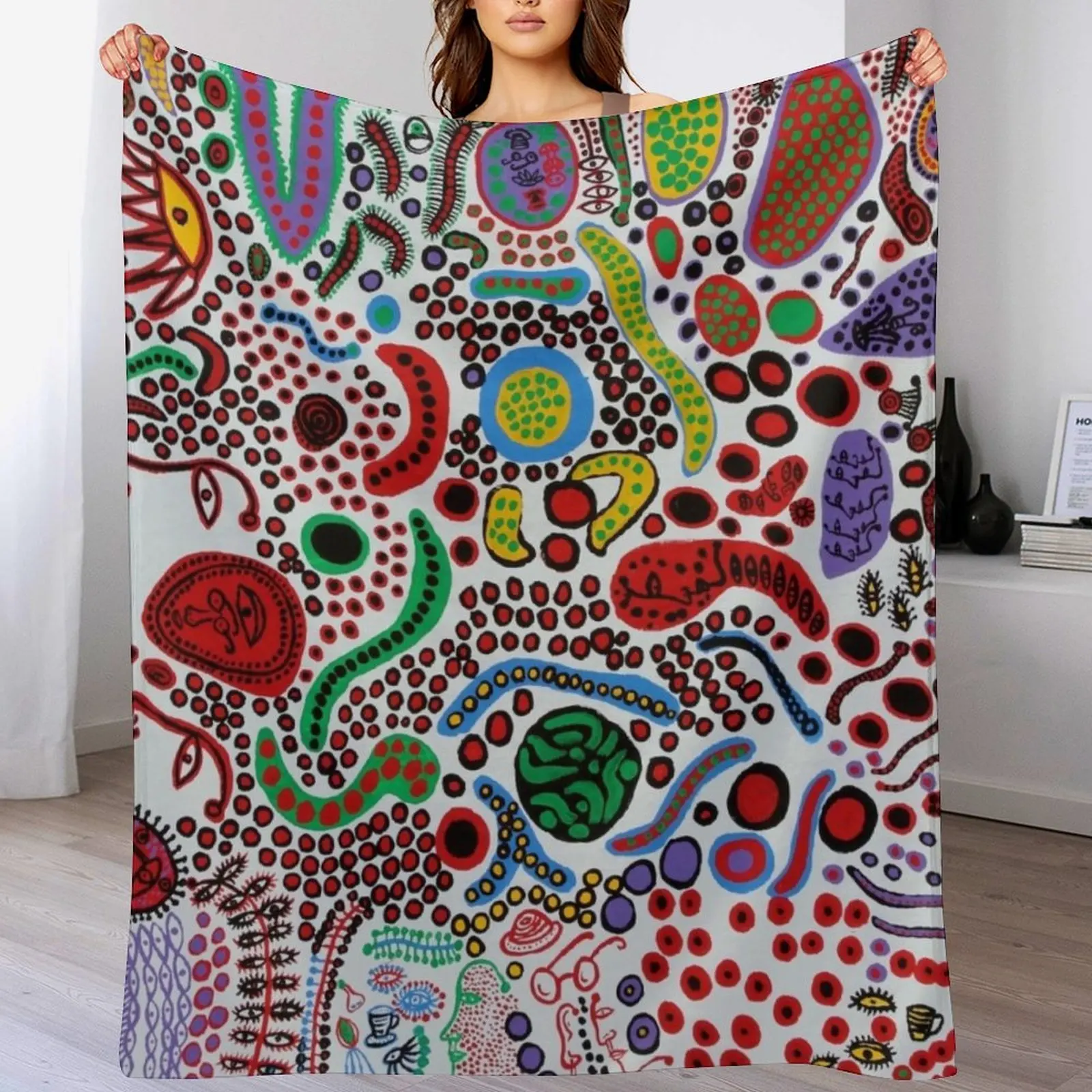 Yayoi Kusama Endless Life of People Throw Blanket bed plaid Polar Soft Big Blankets