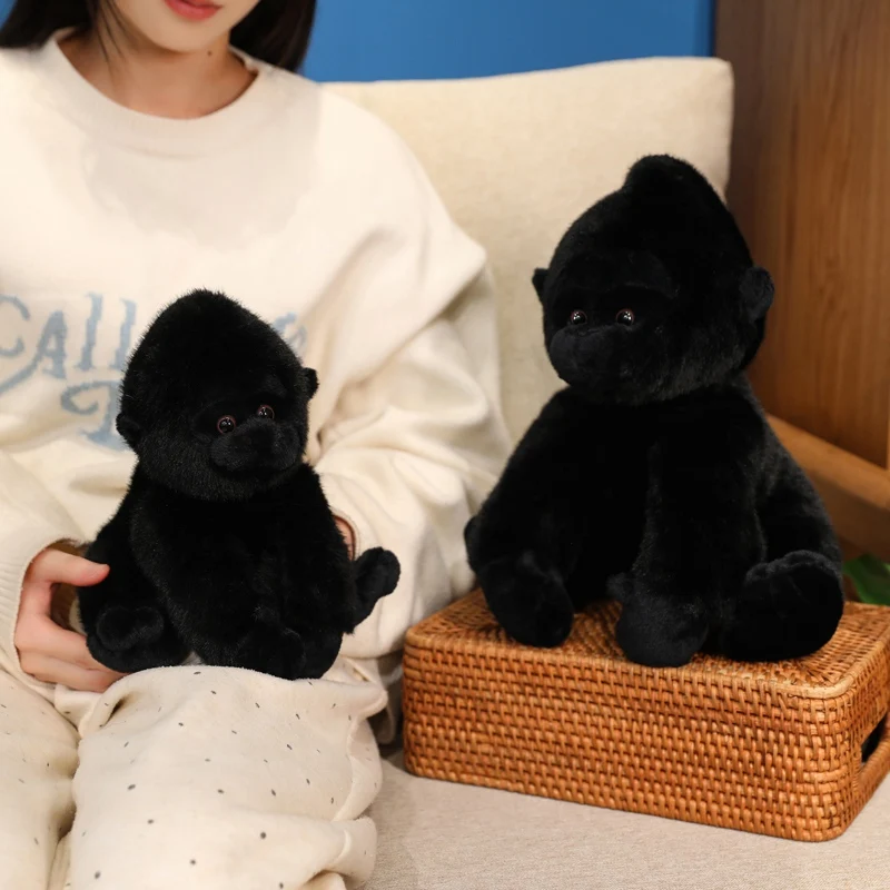 22/32CM dessin animé chimpanzé noir peluche animaux en peluche poupées réaliste chimpanzé jouets enfants apaisant oreillers cadeaux