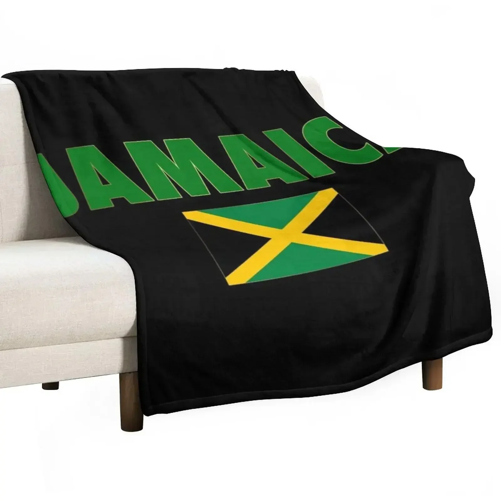 

Jamaica with Jamaican Flag Throw Blanket Giant Sofa Baby Blankets