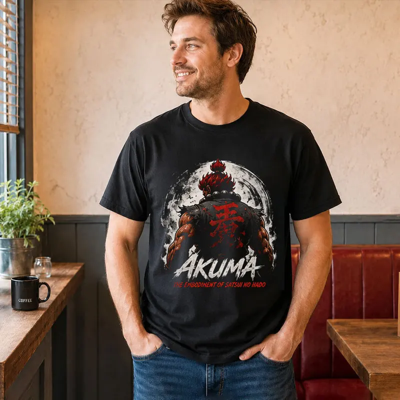 Akuma Street Fighter T shitr Cool Anime Gamer Gift 0813 Retro Arcade Fighting Game Tee Hadouken World Warriors Unisex Top S-6XL