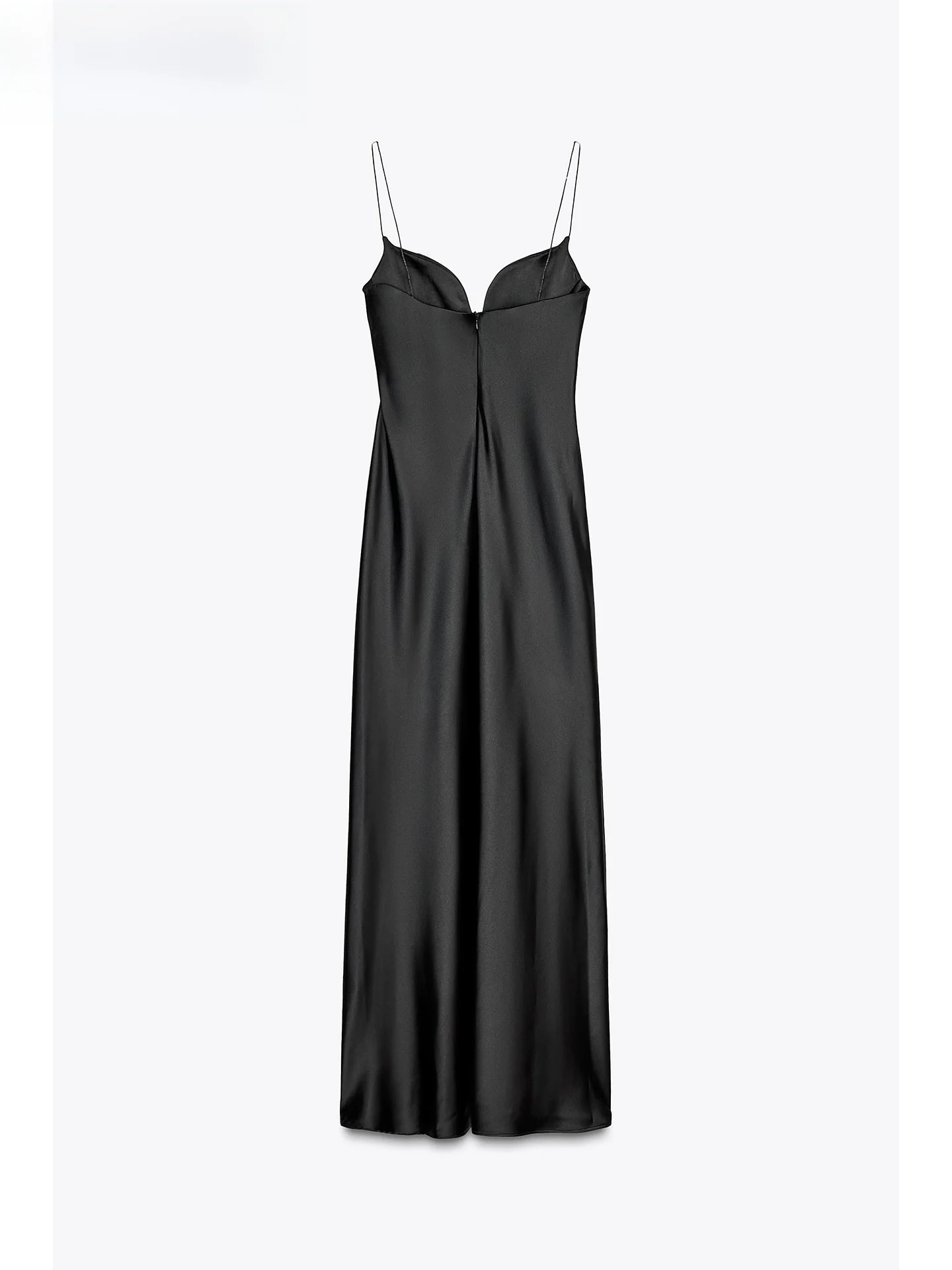 ZAPRHA 2025 Vestido Longo Sem Alças com Sensação de Cetim Sexy Camada Base 325933 Estilo Doce com Decote em Coração Sem Mang...