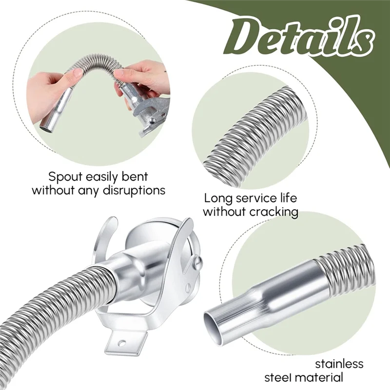 2 Pcs 유연한 스테인레스 스틸 제리 캔 긴 코 가스 캔 Wavian Jerry Can 용 교체 가능