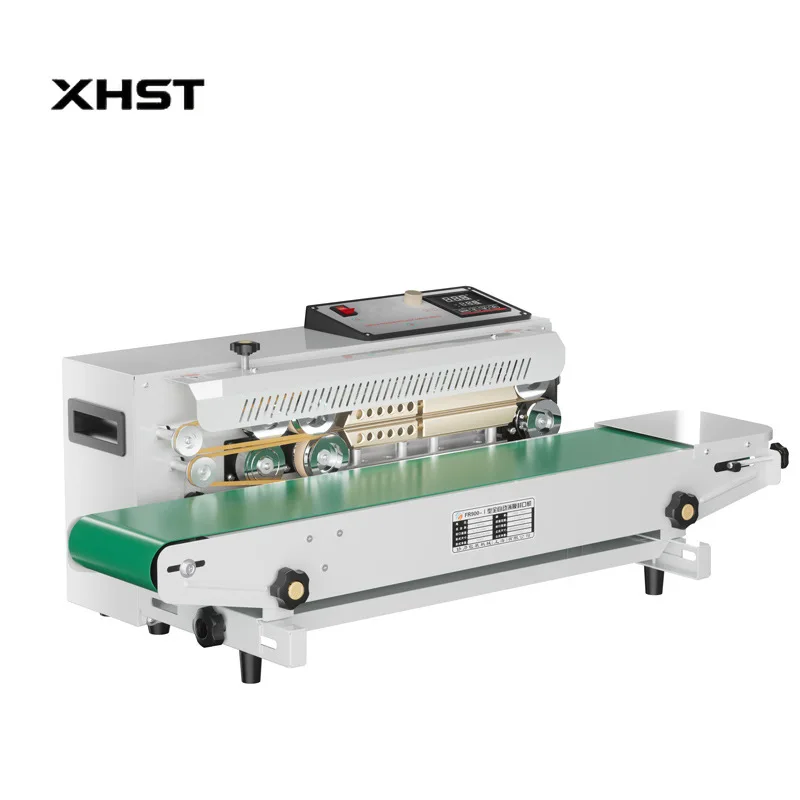FR900 Fully Automatic Sealing Machine Continuous Commercial/Plant Sealing Machine for Plastic Aluminum Foil and Tea