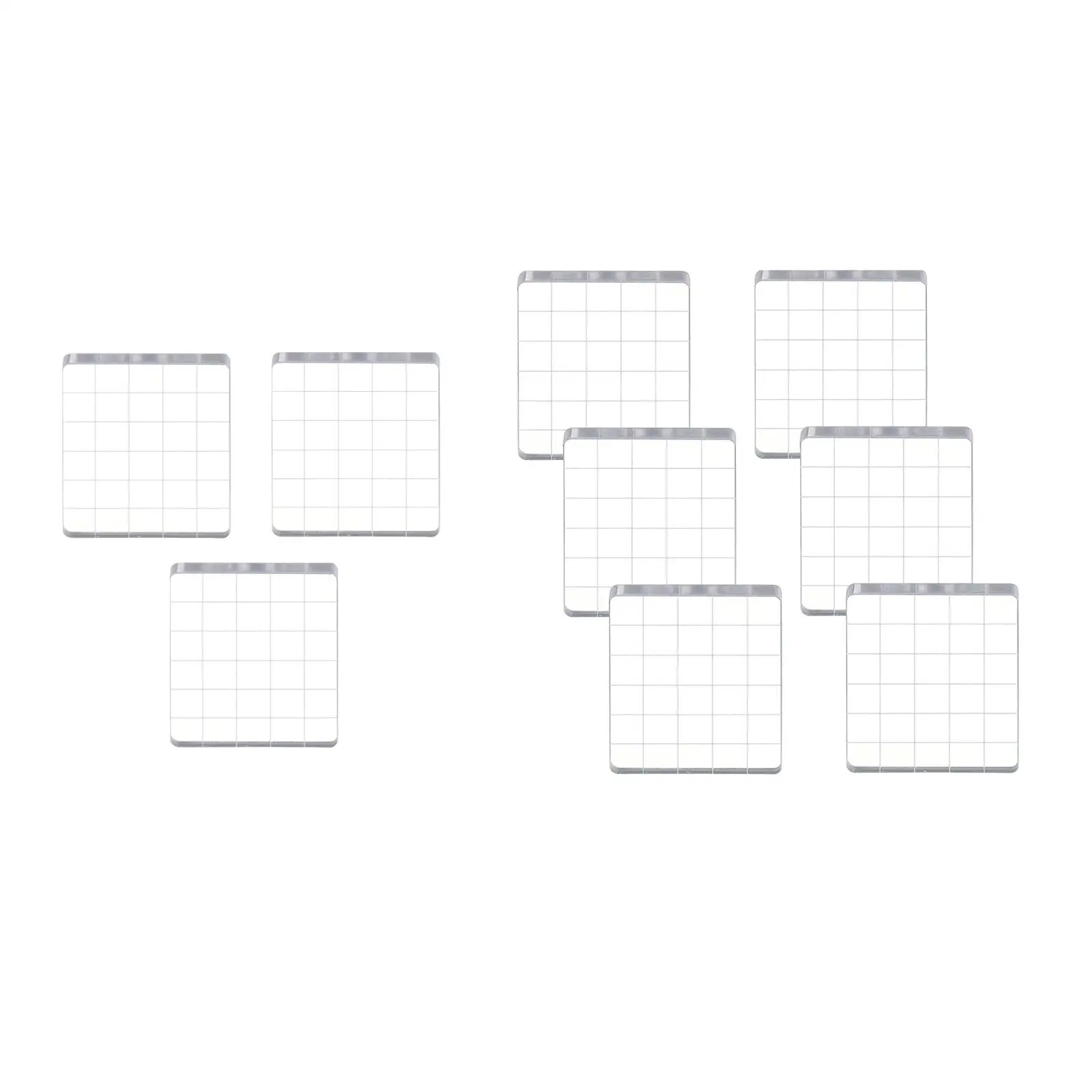 Acrylic Stamp Blocks with Grids for Card Making Kids Scrapbooking Crafts