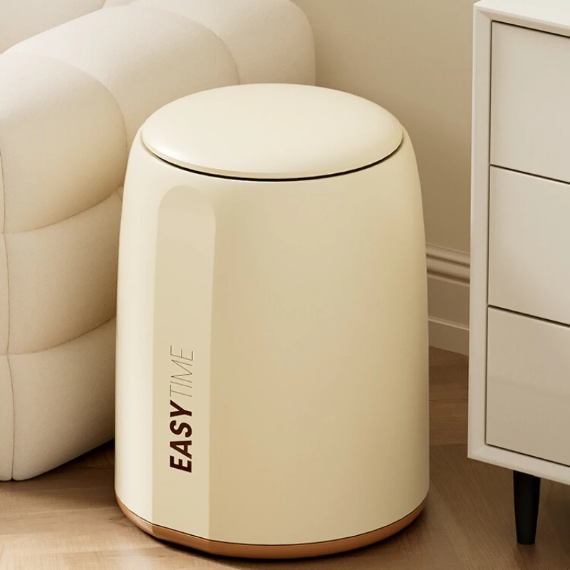 

Мусорный бак для дома, гостиной, кухни, ванной комнаты с крышкой, большая емкость, крытый кремовый ветер, держатель для мешка для мусора, пищевые отходы