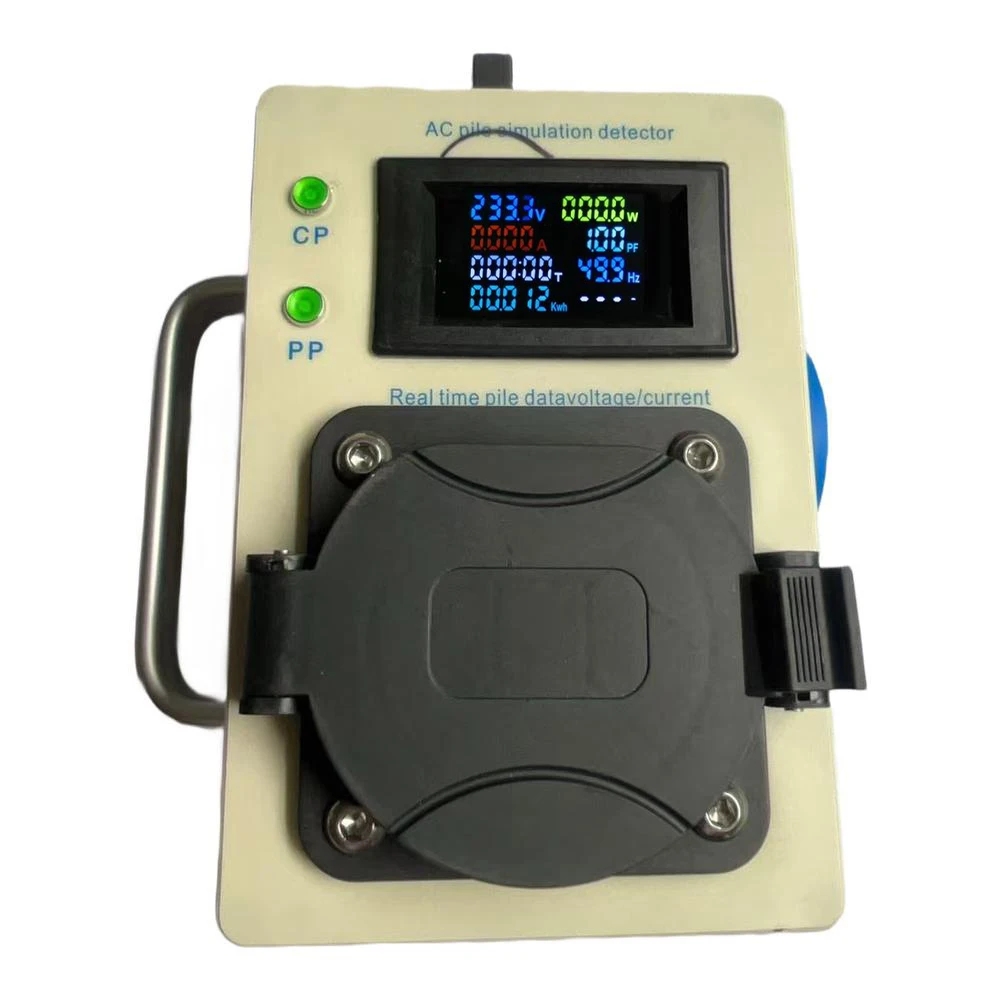 

Portable AC Load Pile Tester Pile End Charging Socket Ultra-clear Color Display Digital Meter For EU Standard AC Charging Pile