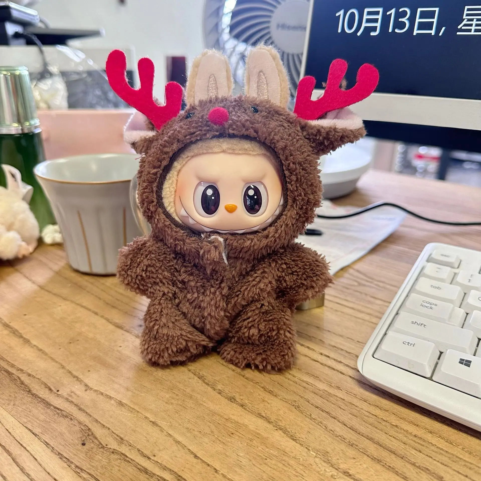 17cm 라부부 옷 블라인드 박스 범용 앉고 서는 봉제인형 액세서리 라부부 디자이너 옷 호박 의상 세트