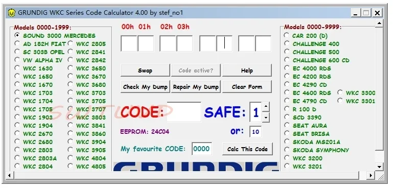 Car Radio Code Calculator V.2.0 Unlock Car Radio Code Car Stereo/Radio Code/Recode/Decode CD Over 170pcs Code for VW/Ford/Becker