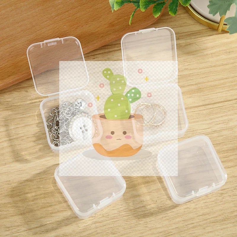 صندوق تخزين PP حاوية بلاستيكية شفافة صغيرة صندوق تعبئة مستطيل مربع للعناصر الصغيرة لخرز المجوهرات #6