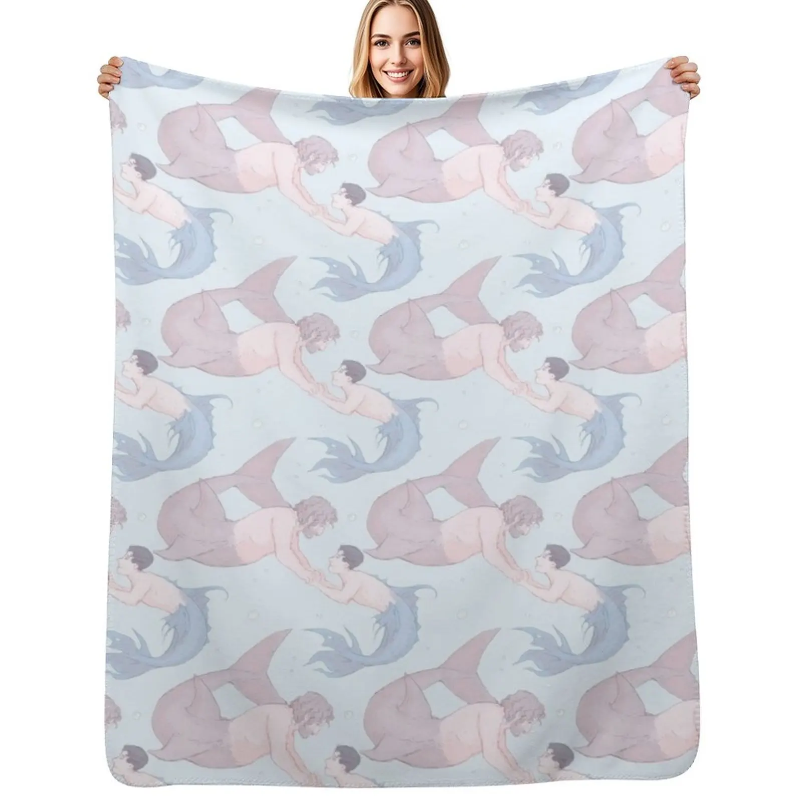 

Hankcon Mermay Throw Blanket Luxury Thicken For Baby Decorative Sofas Decorative Throw Blankets