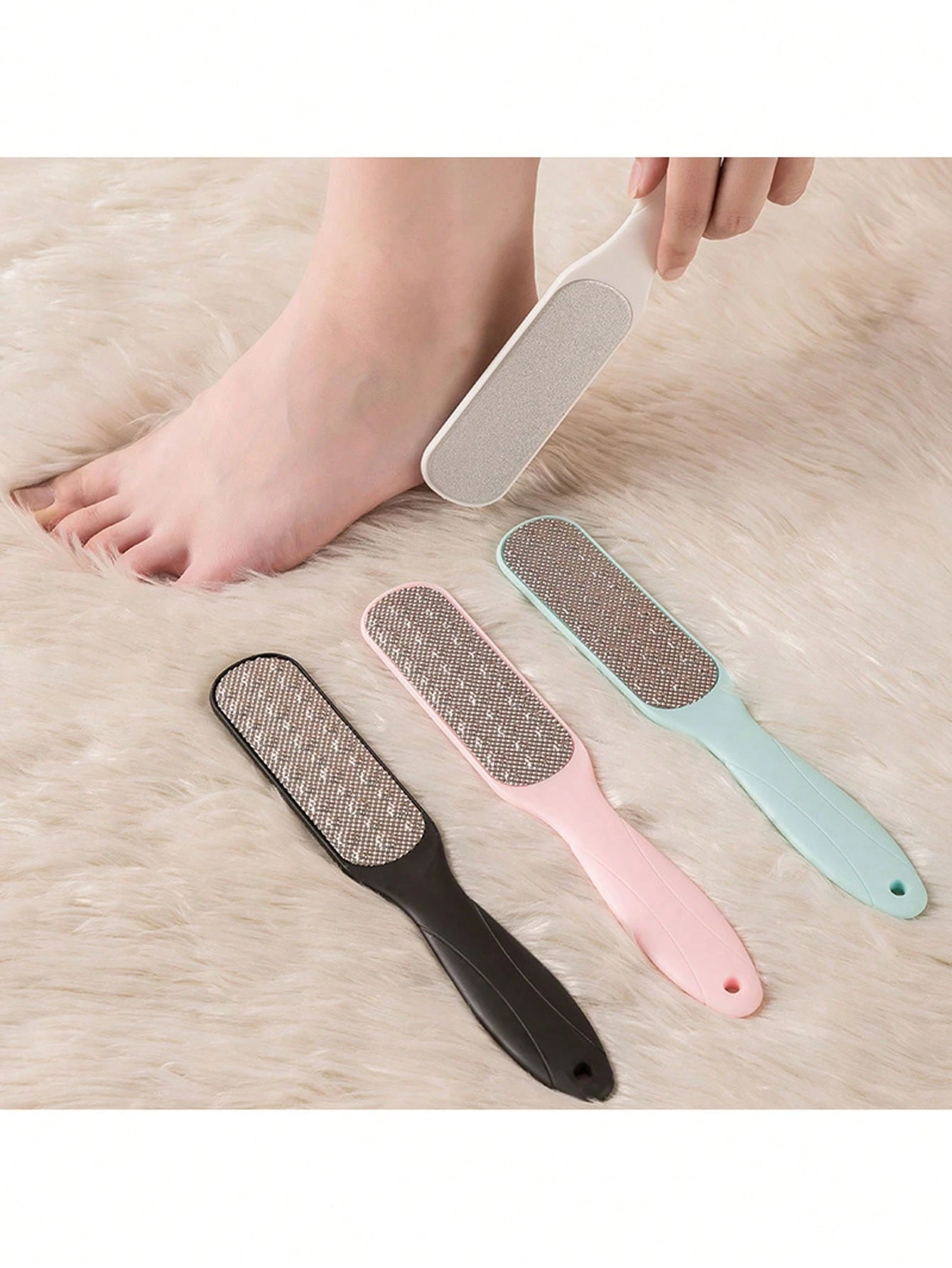 1PC 両面フットスクラバー、家庭用大型フット角質除去ブラシ、バッグ、オーガナイザー、フットスキンケアツール