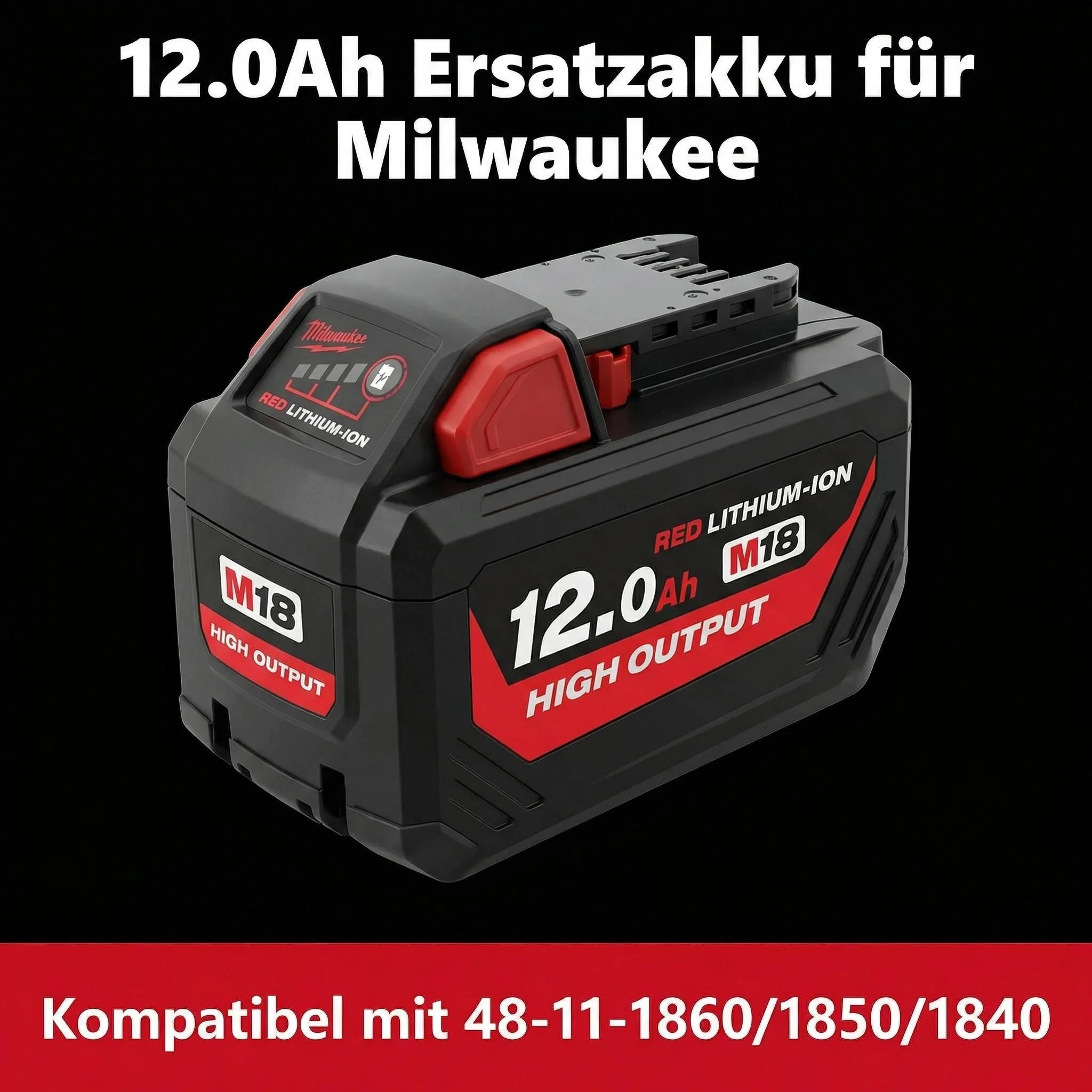 

100%Milwaukee 12.0Ah power tool battery, 6000mAh battery life is strong. Compatible with various models: 48-11-1860/1850/1840.