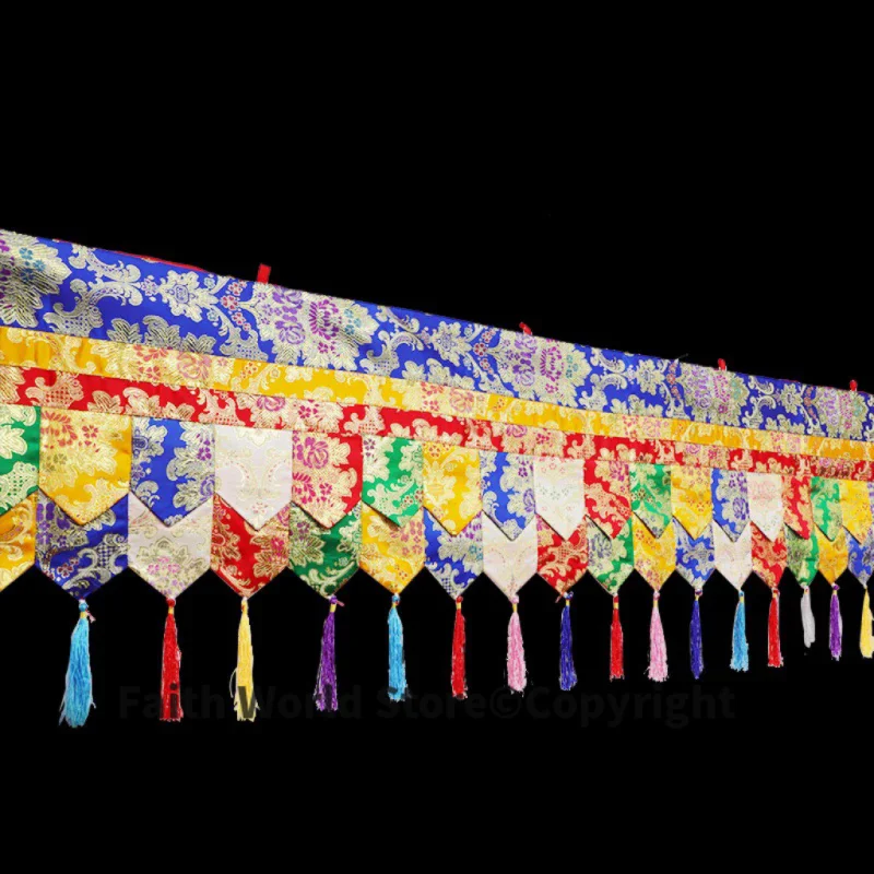 500cm long Wholesale Buddhist supplies HOME temple hall WALL ceiling decor embroidery Auspicious curtain draperies streamers