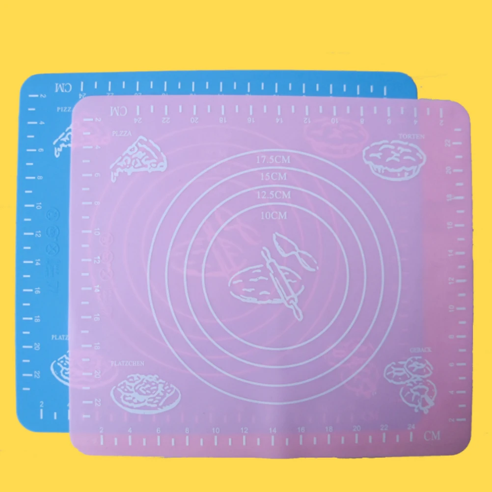 

Silicone Baking Mat 29X26Cm Non Stick Dough Kneading Surface For Pizza Pastry Rolling With Measurement Marks Pink