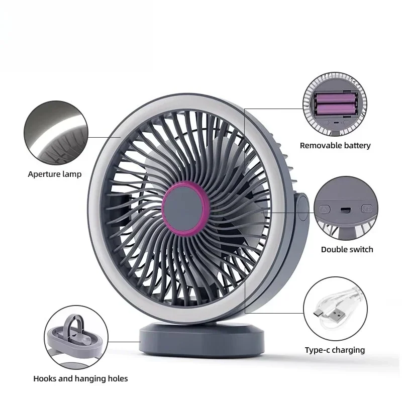 Latest Trend Desktop Fan Mini Desktop Fan 2400mAh Portable Small Desktop Fan