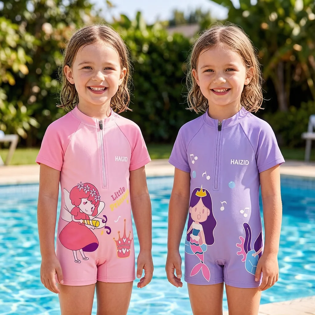 2-14Y Toddler Kids Child Boys Girls One Piece Swimsuit Swim Surf Beach Wear Astronaut Princess Mermaid Dino Print Bathing Suit