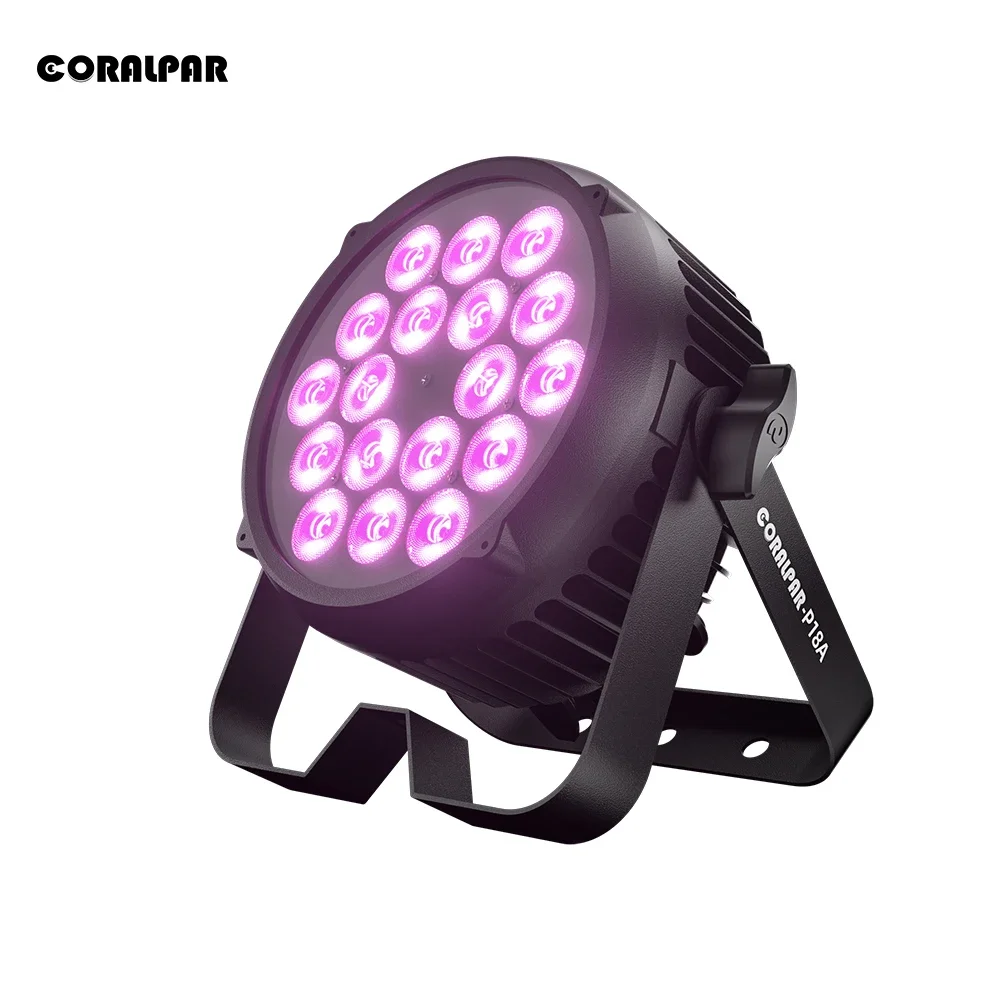 CoralPar Waterproof 18x12W LED Par Light IP65 RGBWAUV 6in1 Lighting With RDM Wash For Stage DJ Disco Touch Screen Uniform Colour