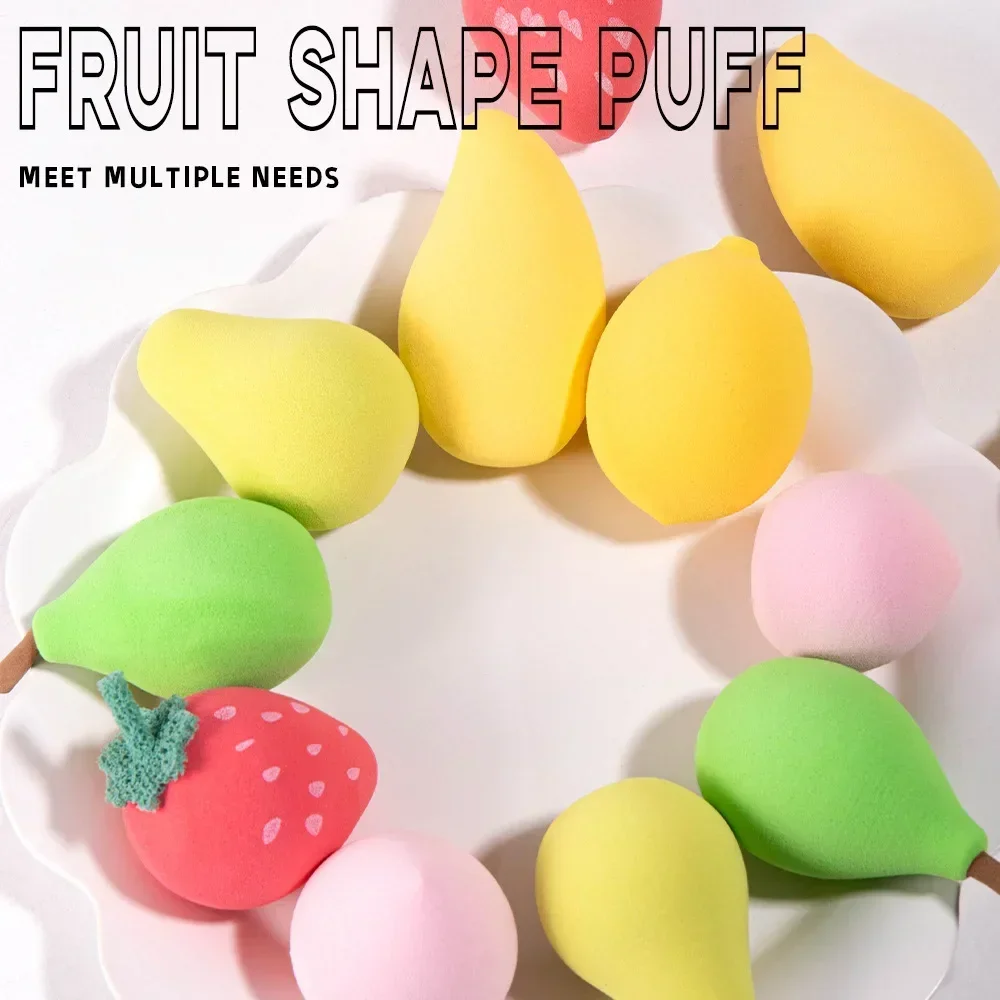 6pcs/set Facial Makeup Fruit Puff Do Not Eat Rice Noodles Wet Dual-purpose Beauty Tool Beauty Sponge