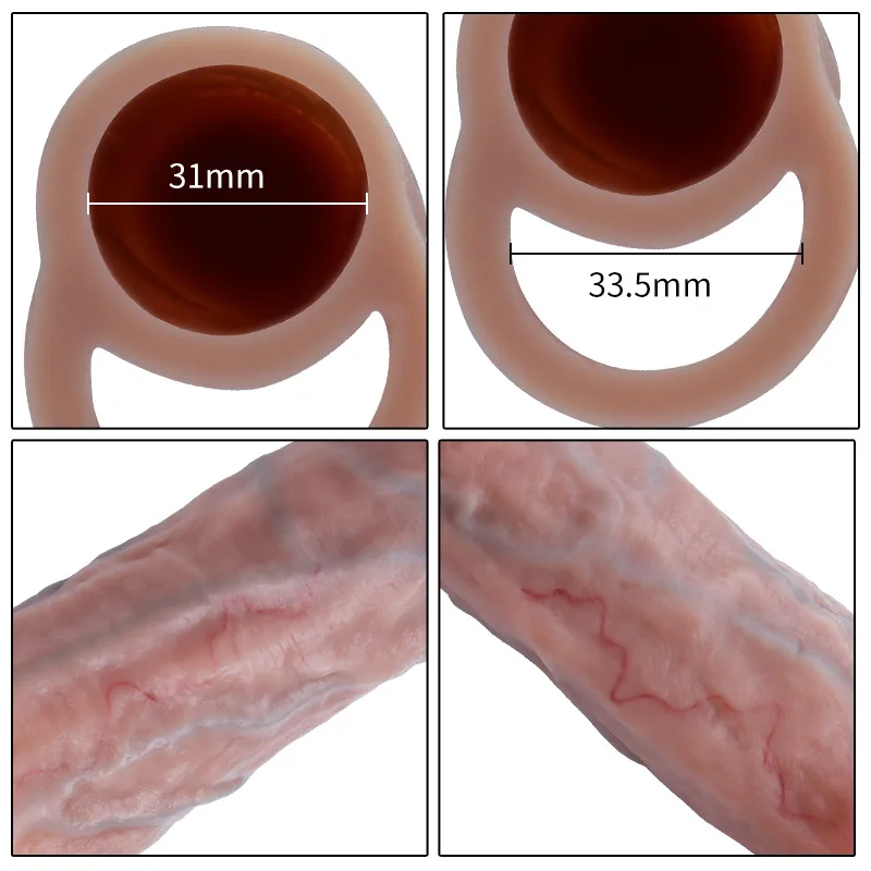 Silicone Hollow Penis Sleeve preservativo riutilizzabile estensore del pene ingrandisci il pene eiaculazione ritardata esercizio uomini adulti